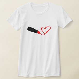 CAMISETA PERSONALIZABLE LIPSTICK DIBUJANDO EL CORAZÓN