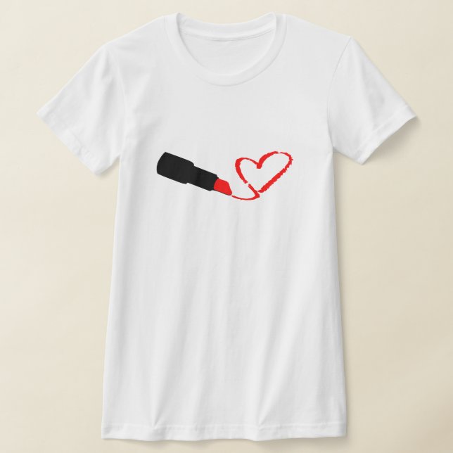 CAMISETA PERSONALIZABLE LIPSTICK DIBUJANDO EL CORAZÓN (Distribución)