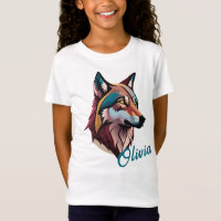 Personalizable Lobo Artístico Tee - ¡Añade tu nomb
