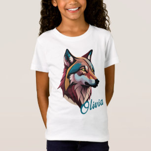 Camiseta Personalizable Lobo Artístico Tee - ¡Añade tu nomb