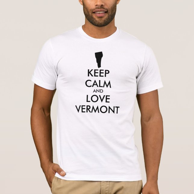 CAMISETA PERSONALIZABLE MANTENER CALMA Y AMAR VERMONT (Anverso)