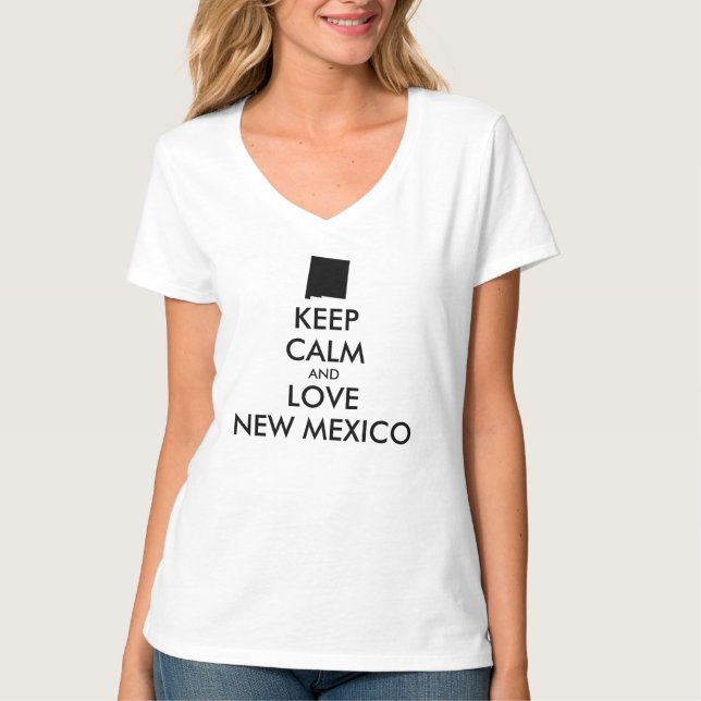Camiseta Personalizable MANTENGA CALMA Y AME NUEVO MÉXICO (Anverso)