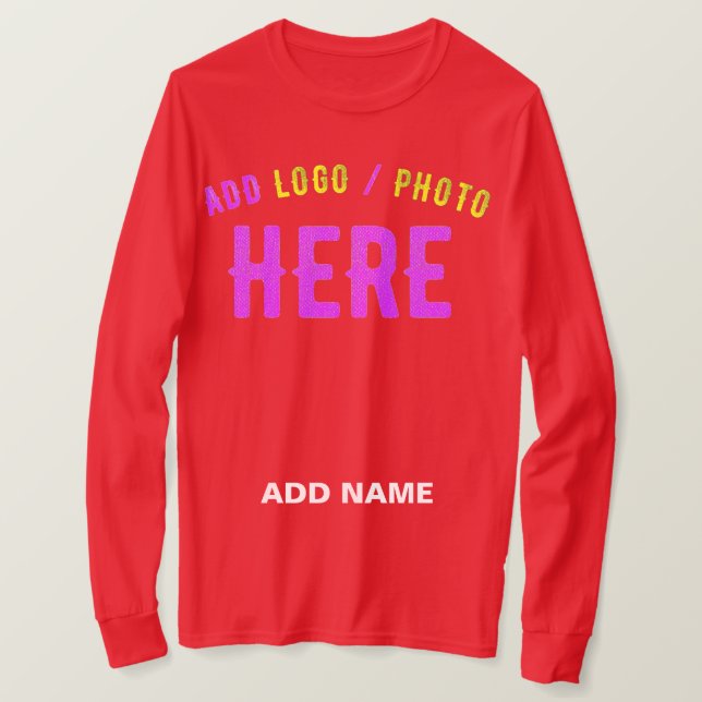 CAMISETA PERSONALIZABLE MODERNO ESTILO MARCA VERIFICADA ROJ (Anverso del diseño)