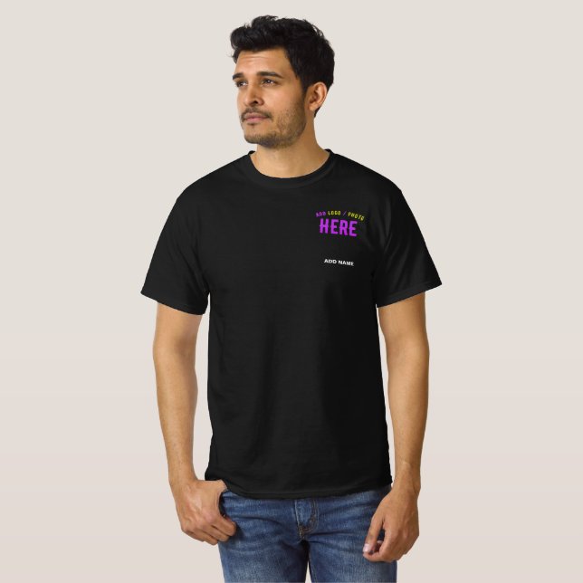 CAMISETA PERSONALIZABLE MODERNO ESTILO NEGRO VERIFICADO MAR (Anverso completo)