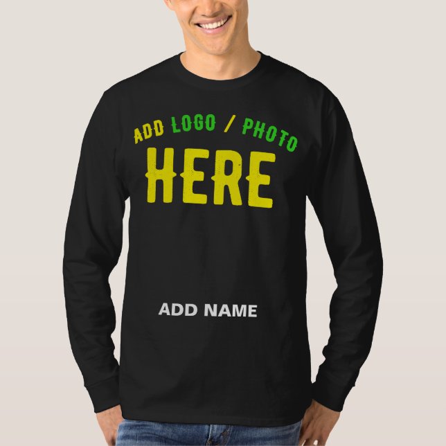 CAMISETA PERSONALIZABLE MODERNO ESTILO NEGRO VERIFICADO MAR (Anverso)