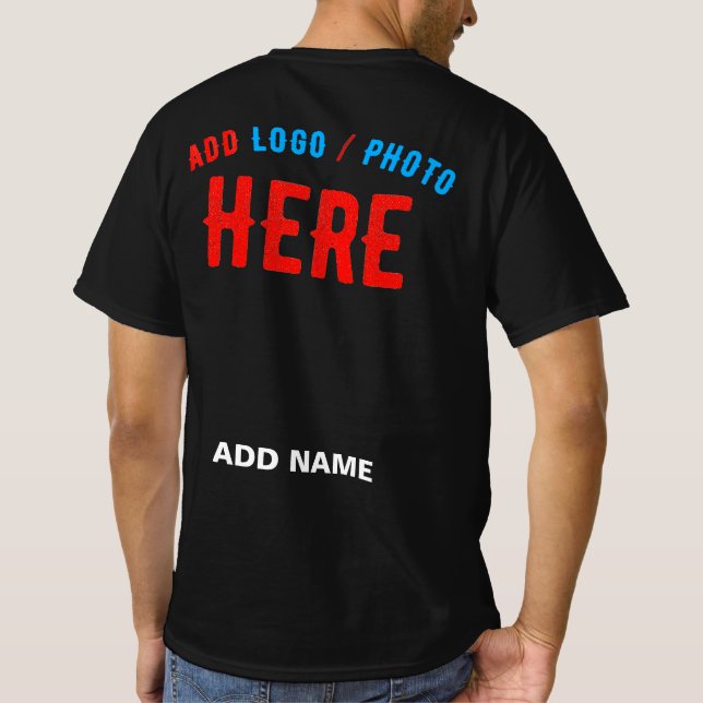 CAMISETA PERSONALIZABLE MODERNO ESTILO NEGRO VERIFICADO MAR (Reverso)