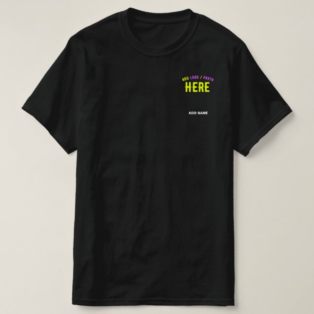CAMISETA PERSONALIZABLE MODERNO ESTILO NEGRO VERIFICADO MAR (Diseño del anverso)