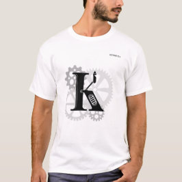 Camiseta Personalizable Monograma mecánico. "K" inicial