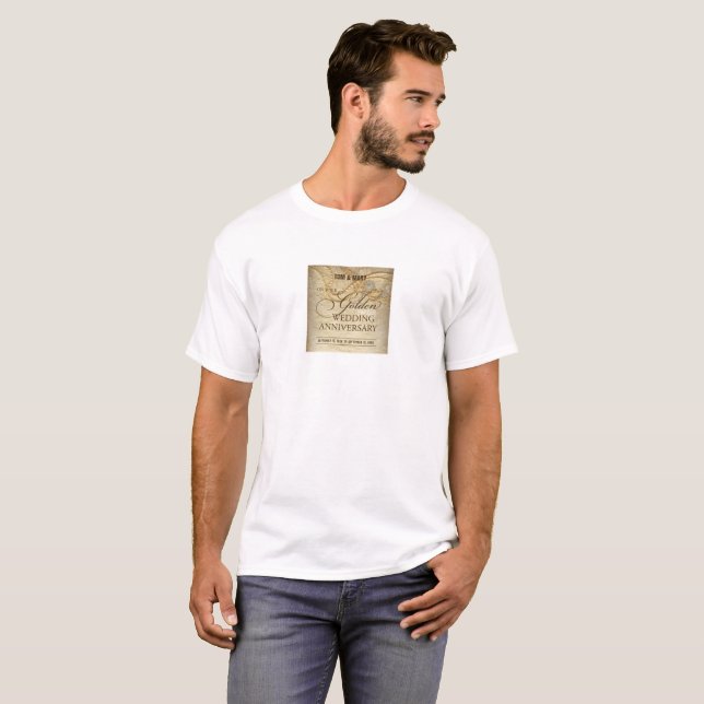 Camiseta Personalizable, Perlas del 50 aniversario Boda (Anverso completo)