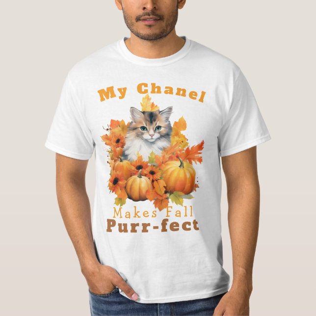 Camiseta Personalizable Purr-fect Otumn Cat Chanel (Anverso)