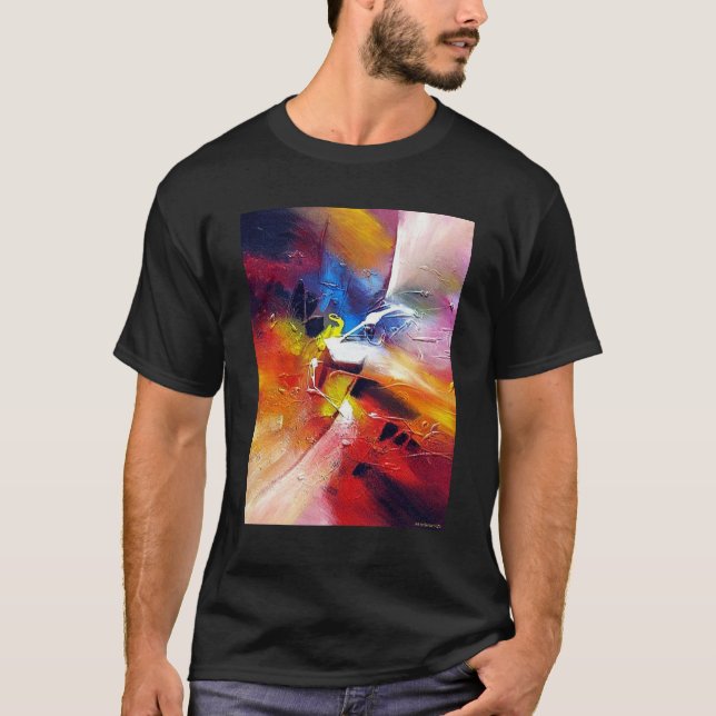 Camiseta Personalizable Resumen de arte moderno pintura neg (Anverso)