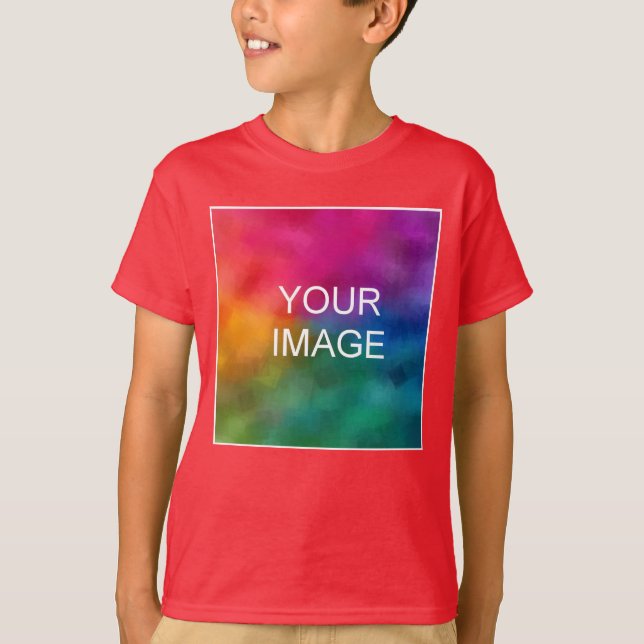 Camiseta Personalizable Rojo Añadir Imagen Foto Niños Niños (Anverso)