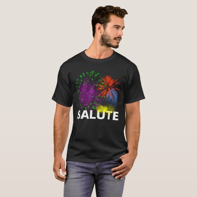 Camiseta Personalizable Saludo de fuegos artificiales (Anverso completo)