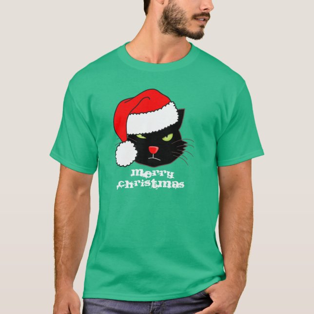 Camiseta Personalizable Santa Hat Cat (Anverso)