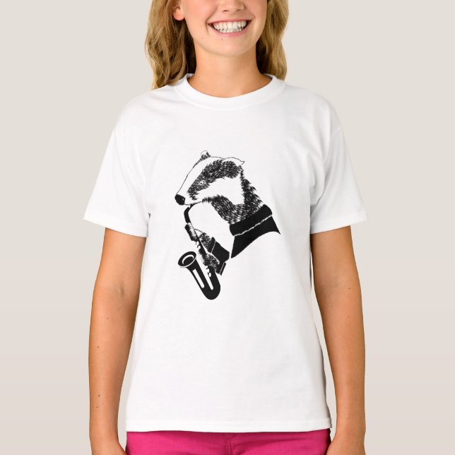 Camiseta Personalizable saxofónico Badger (Anverso)