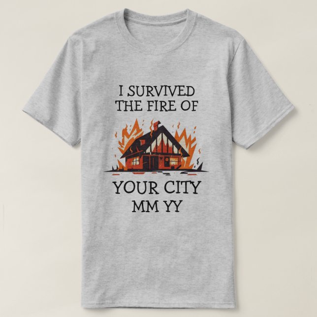 Camiseta Personalizable sobreviví al incendio (Diseño del anverso)