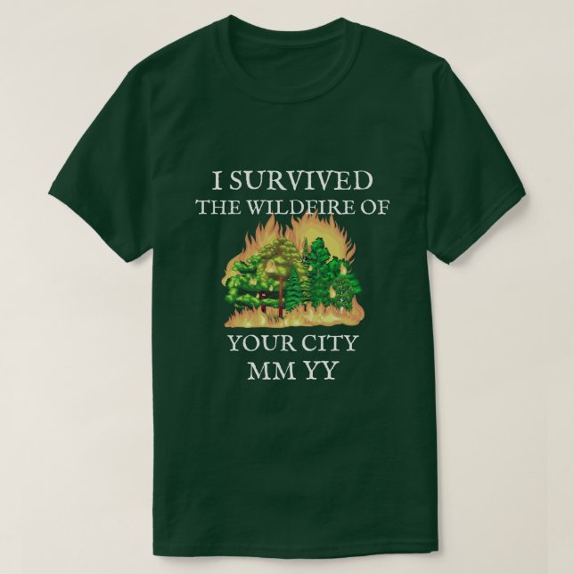 Camiseta Personalizable sobreviví al incendio (Diseño del anverso)