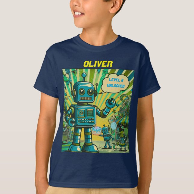 Camiseta Personalizable soy el niño robot de cumpleaños (Anverso)