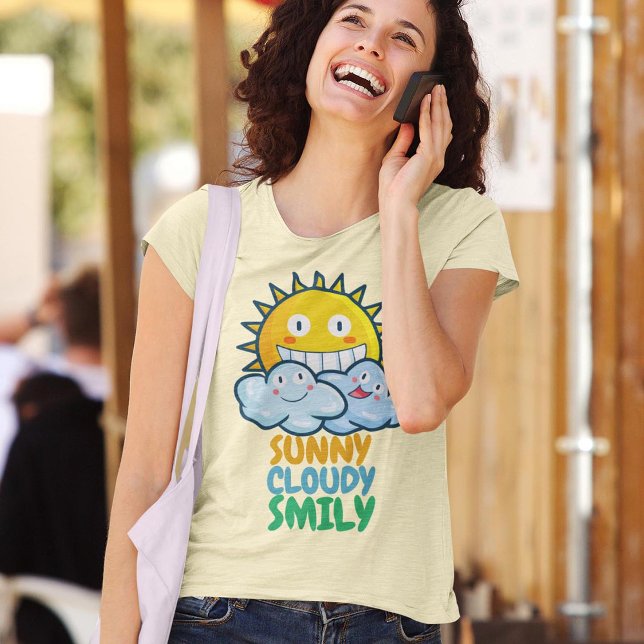 Camiseta Personalizable Sunny Cloudy Smiliy (Subido por el creador)