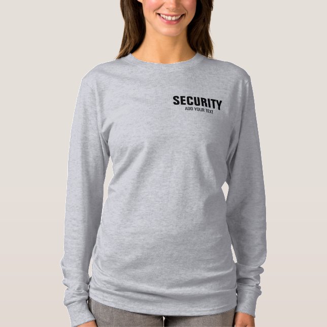 Camiseta Personalizable Texto Mujeres Larga Manga Gris Mode (Anverso)
