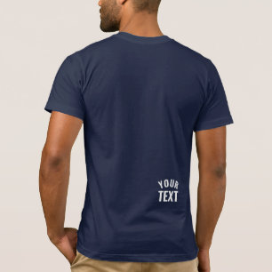 Camiseta Personalizable Texto Navy Blue Mens Plantilla mode