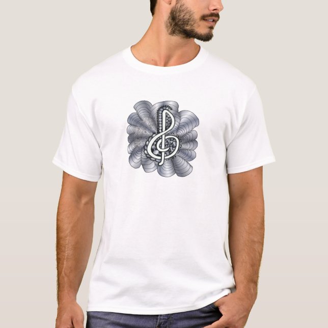 Camiseta Personalizable Treble Clef Silver (Anverso)