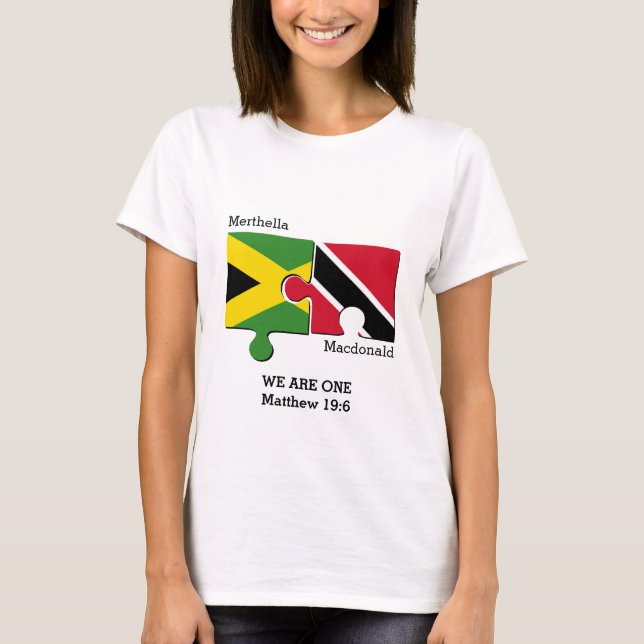 Camiseta Personalizable TRINIDAD JAMAICA Parejas (Anverso)