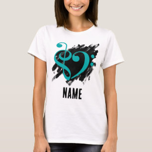 Camiseta Personalizable Turquesa del Corazón del Tejido y d