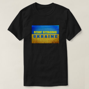 Camiseta Personalizable Ucrania cielo azul campo de trigo a