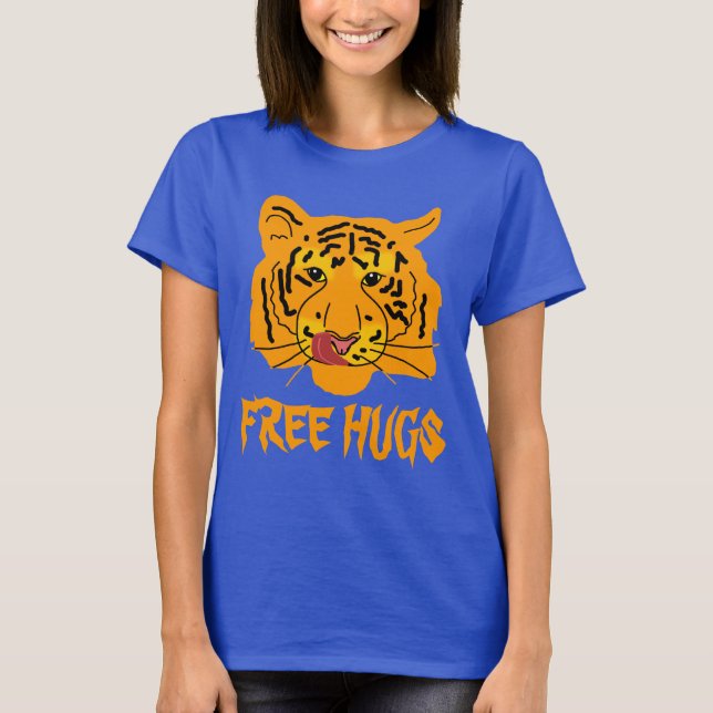 Camiseta Personalizable único de Tiger Free Hugs (Anverso)