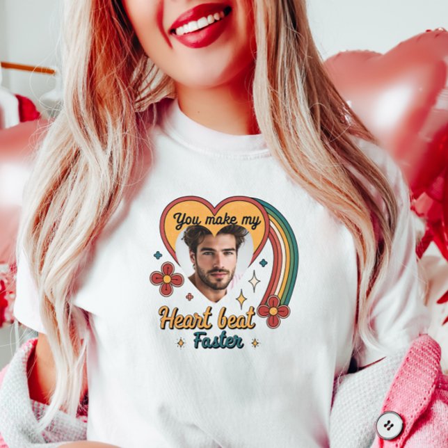 Camiseta Personalizable Valentine Retro Heartbeat, Personal (Subido por el creador)