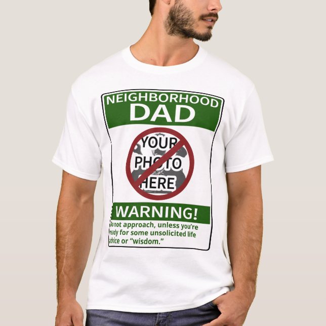 Camiseta Personalizable Vecindario Papá Advertencia Xd Fuer (Anverso)