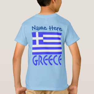 Camiseta Personalización azul de Grecia y bandera griega pa