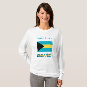 Camiseta Personalización azul de la bandera de Bahamas