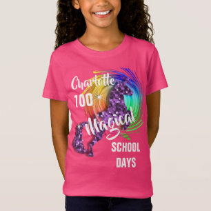 Camiseta Personalización De 100 Días De Unicornio Magico 