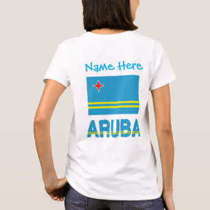 Camiseta Personalización de Aruba y Bandera de Aruba Azul p
