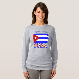 Camiseta Personalización de azul claro con Cuba y la bander