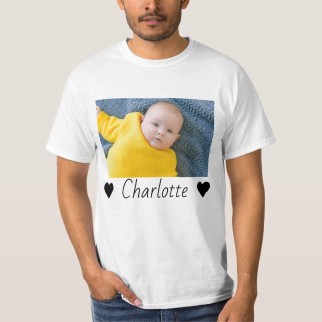 Camiseta Personalización De Foto Y Texto De personalizado (Anverso)