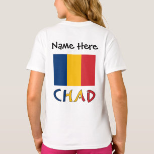 Camiseta Personalización de la bandera chadiana negra de Ch