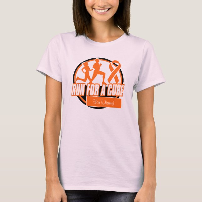Camiseta Personalización de la carrera por una cura: leucem (Anverso)