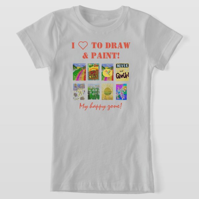 Camiseta Personalización de la plantilla de texto y fotos d (Distribución)