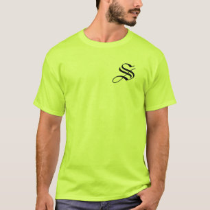 Camiseta Personalización de Monograma S Seguridad Verde