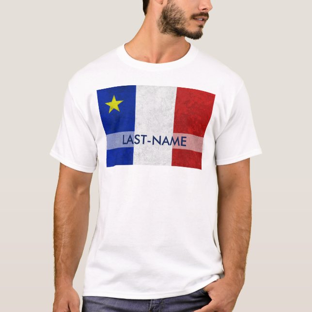 Camiseta Personalización del apodo de la bandera acadiana c (Anverso)