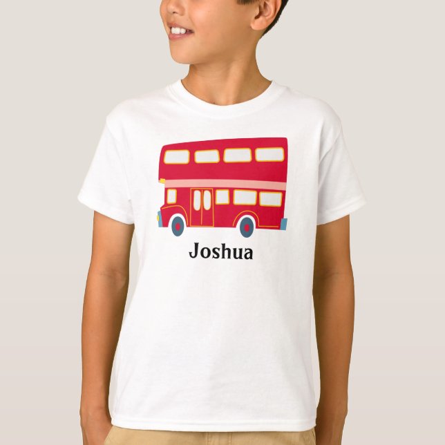 Camiseta Personalización del bus de doble decker rojo perso (Anverso)