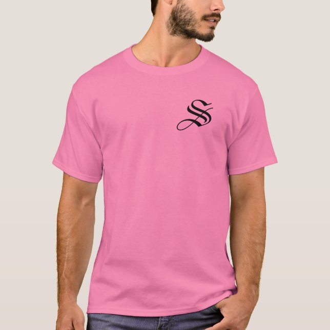 Camiseta Personalización del monograma S rosado (Anverso)