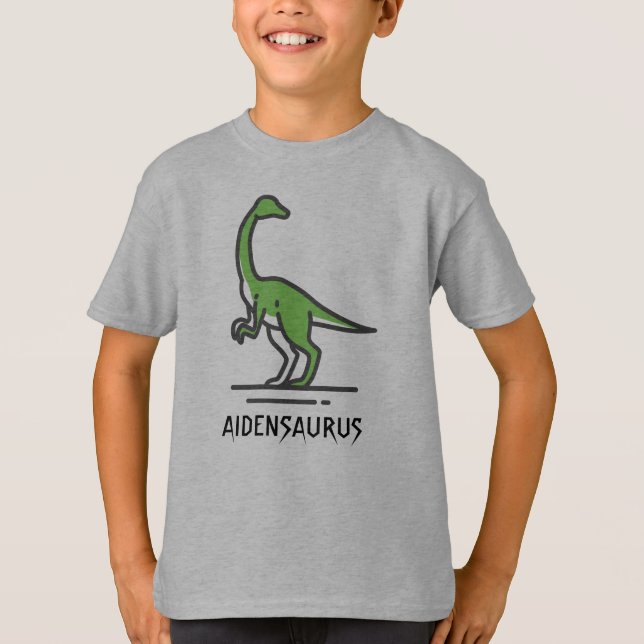 Camiseta Personalización del nombre de dinosaurio Personali (Anverso)