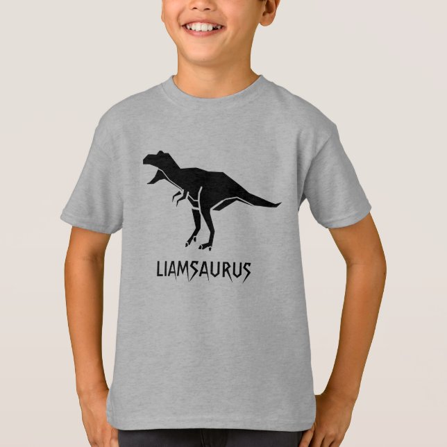 Camiseta Personalización del nombre de dinosaurio Personali (Anverso)