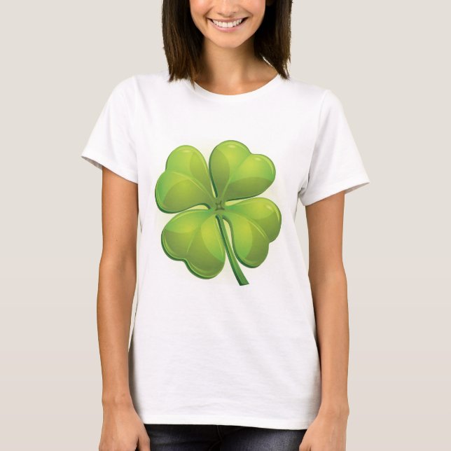 Camiseta Personalización del Shamrock verde en el Día de Sa (Anverso)