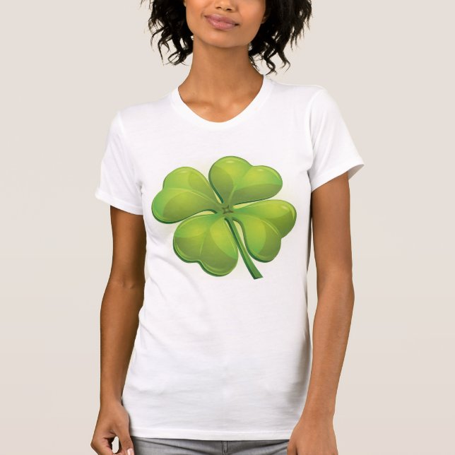 Camiseta Personalización del Shamrock verde en el Día de Sa (Anverso)