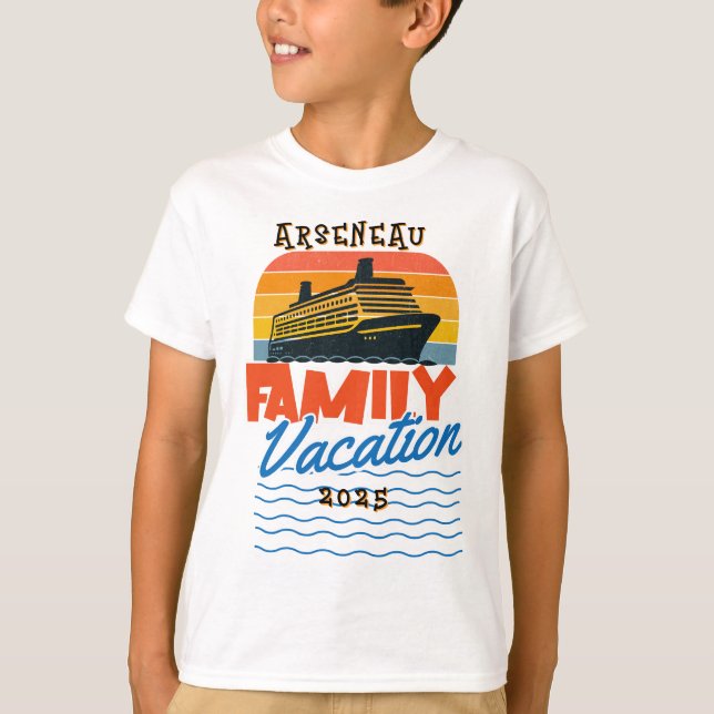 Camiseta PERSONALIZACIÓN Naranja de crucero para familias d (Anverso)